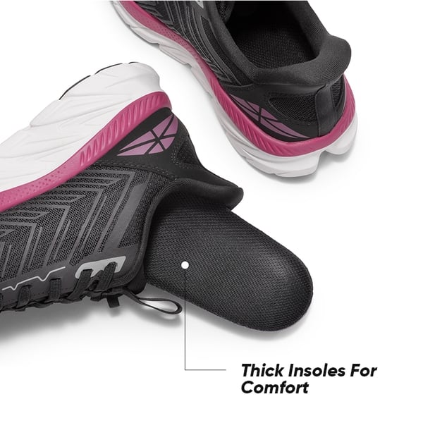 [ALLSWIFIT 2.0] Women's Comfortable Walking Sneakers - BLACK/FUCHSIA - 3